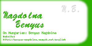 magdolna benyus business card